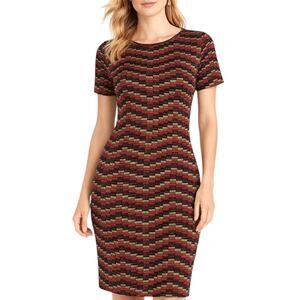 Lularoe Julia Short Sleeve Jersey Dress Knee Length Orange Size S